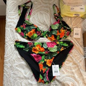 Andie Swim Bermuda Bathing Suit Top & High Rise Bottom - Size XXL